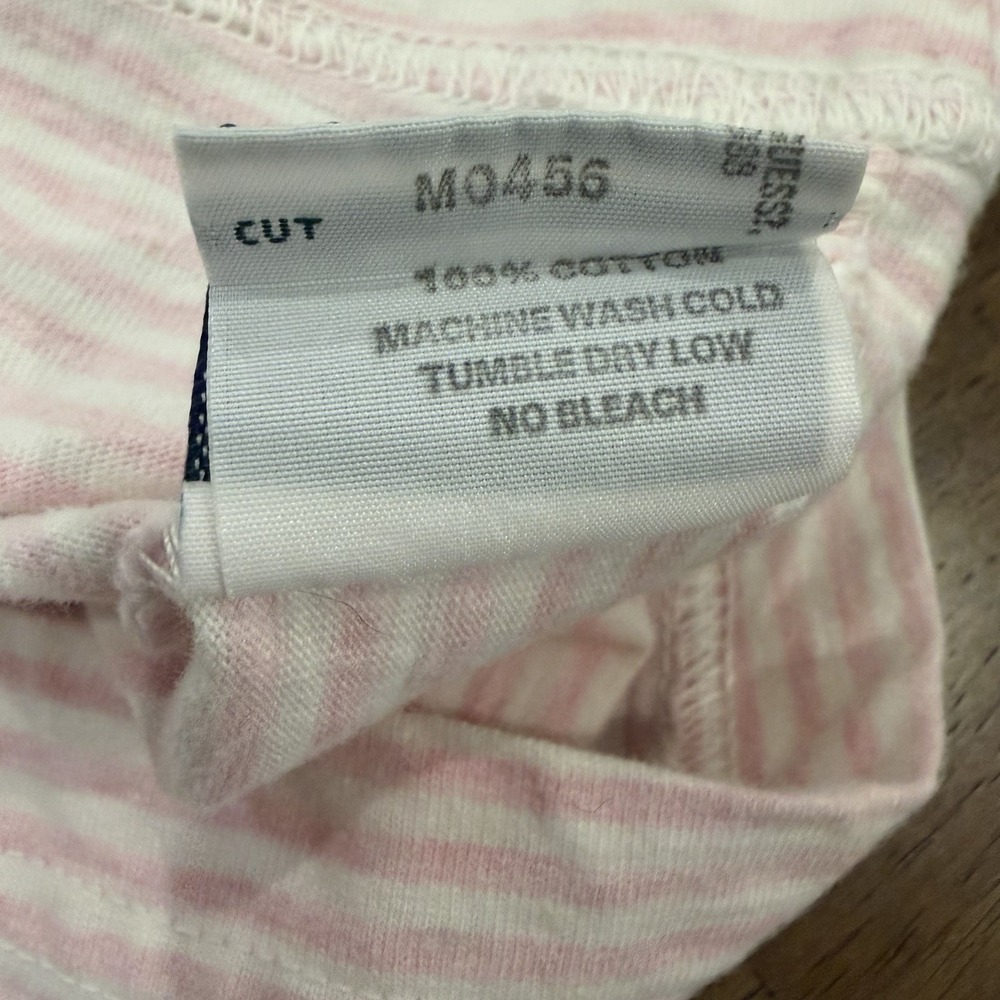 Vintage 90's Guess Jeans USA Pink & White Striped Short Sleeve Shirt Size Large - Picture 6 of 9